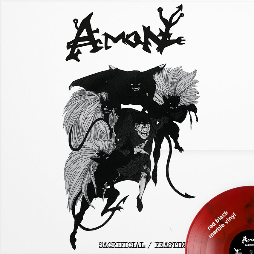 Amon - Sacrificial / Feasting The Beast (Vinyl LP - Red/Black marble)
