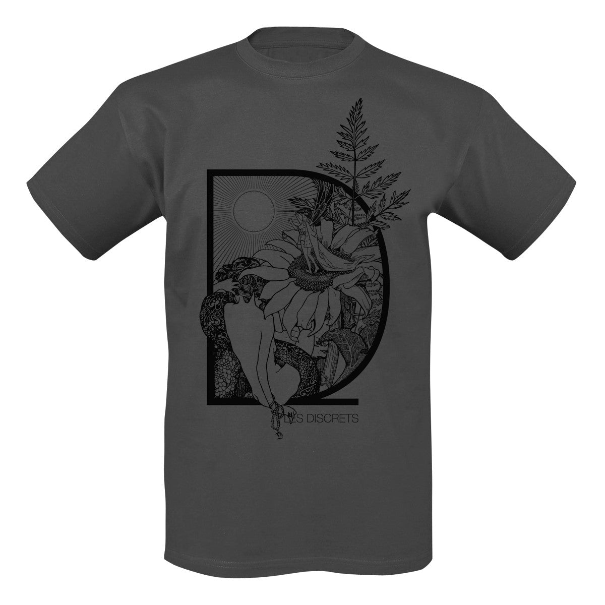 Les Discrets - Flower (T-Shirt - charcoal)