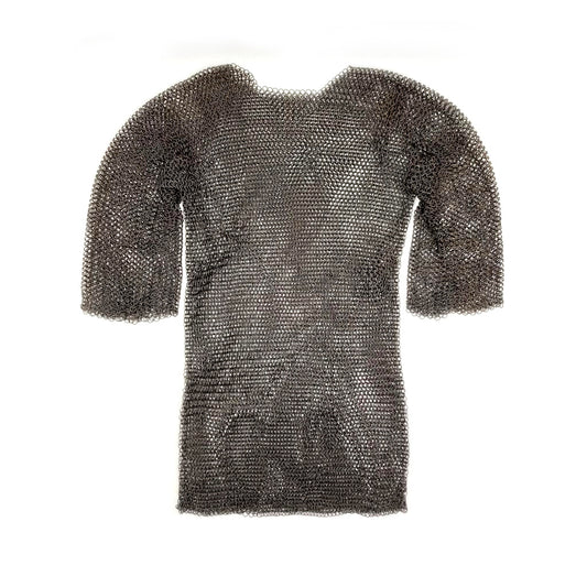 Kyrck Armour - Mittelalterliches Kettenhemd (lange Ärmel, geschwärzt) (Chainmail - Chain Mail Shirt - Blackened)