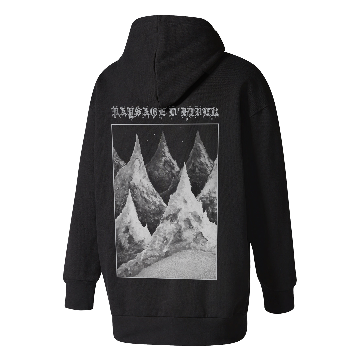 Paysage d’Hiver - Die Berge (Bio) (Hooded Sweater - black)