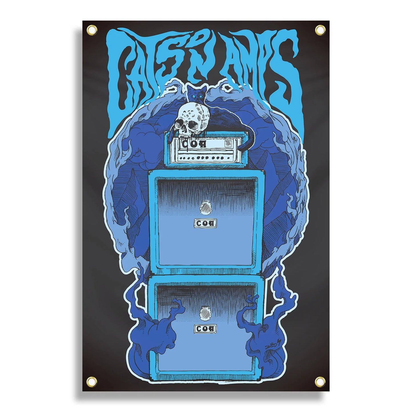 Cats On Amps - Blue Doom (Póster/Bandera)