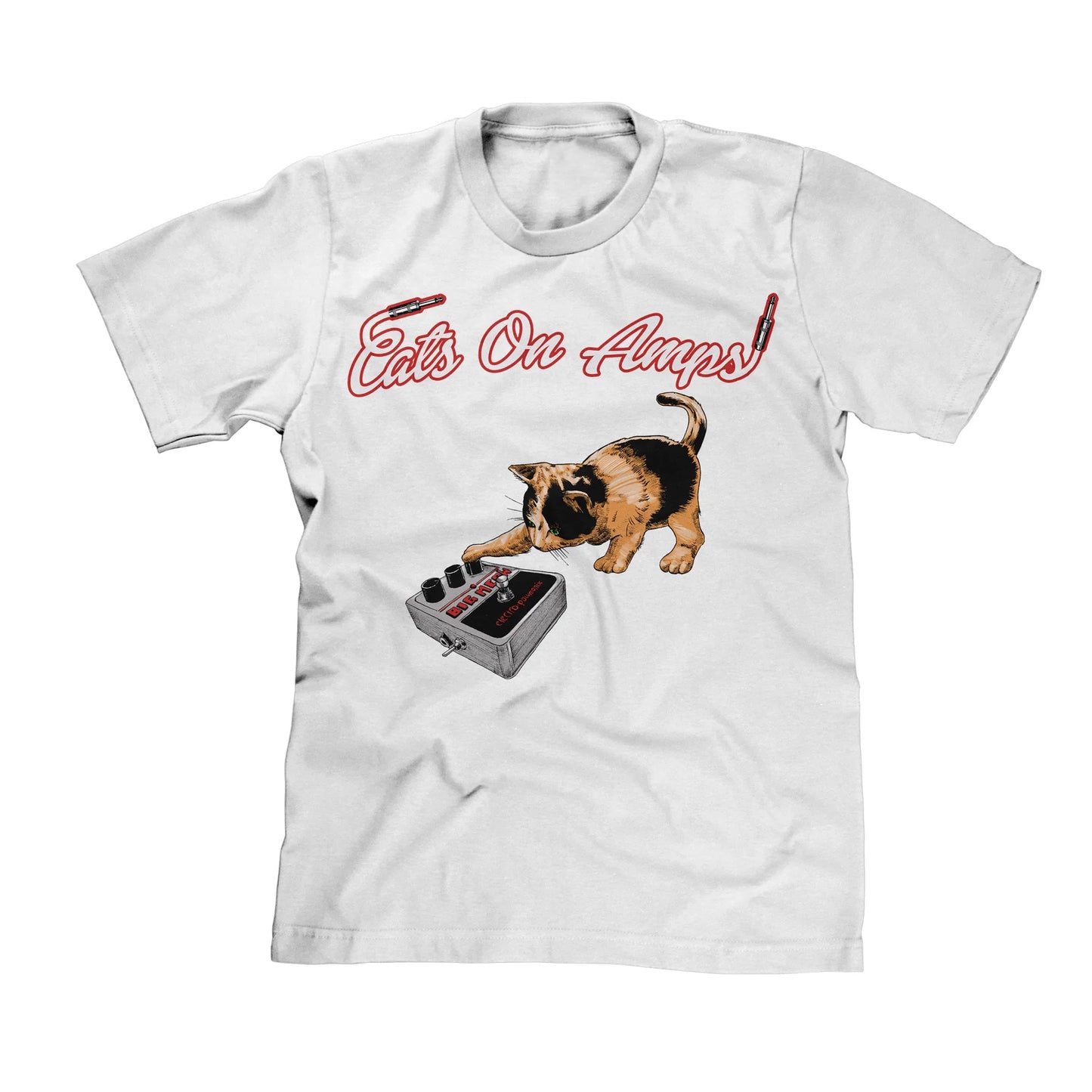 Cats On Amps - Pedal Cat (T-Shirt - White)