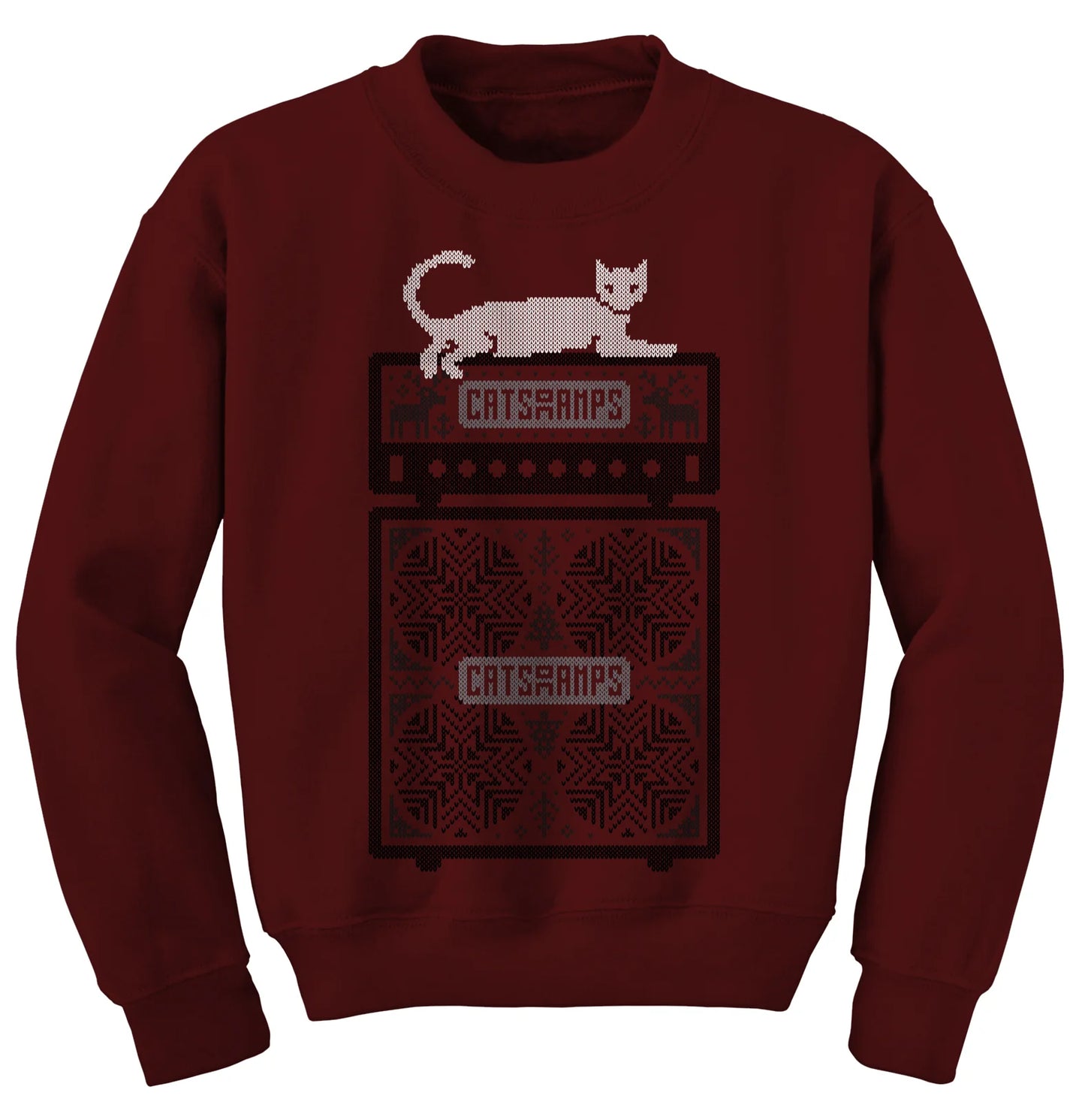 Cats On Amps - Ugly (Sweater - Maroon)