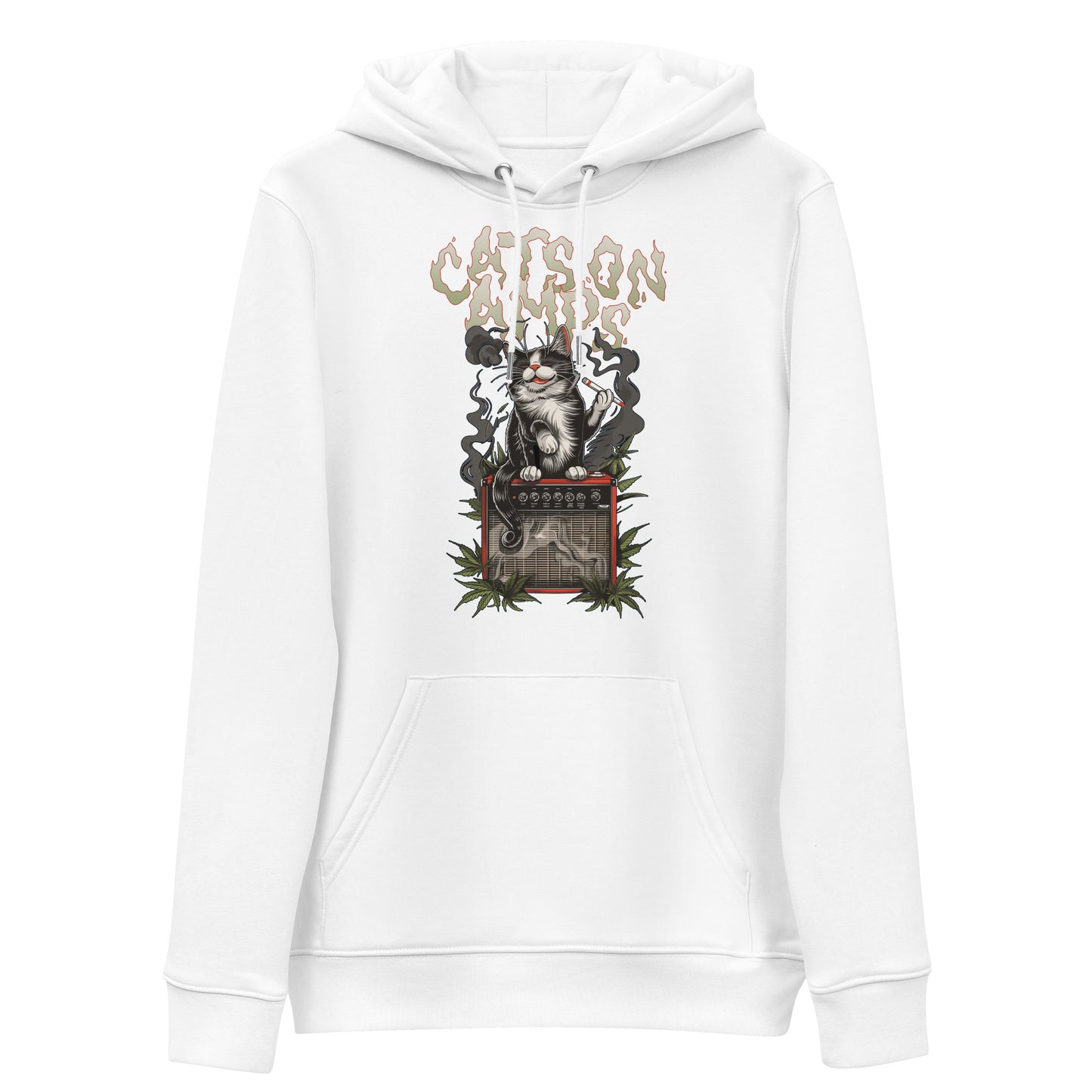 CATS ON AMPS - 420 relishing Cat - Unisex essential eco hoodie