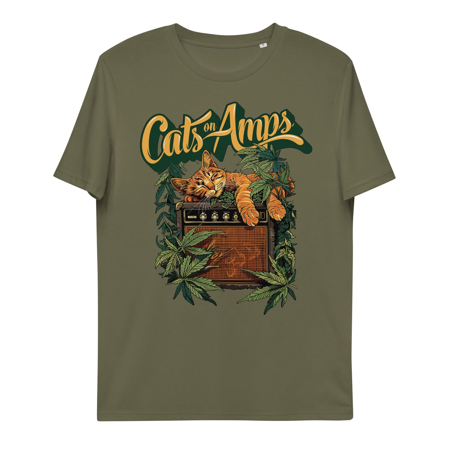 CATS ON AMPS - 420 Sleeper - Unisex Organic Cotton T-shirt