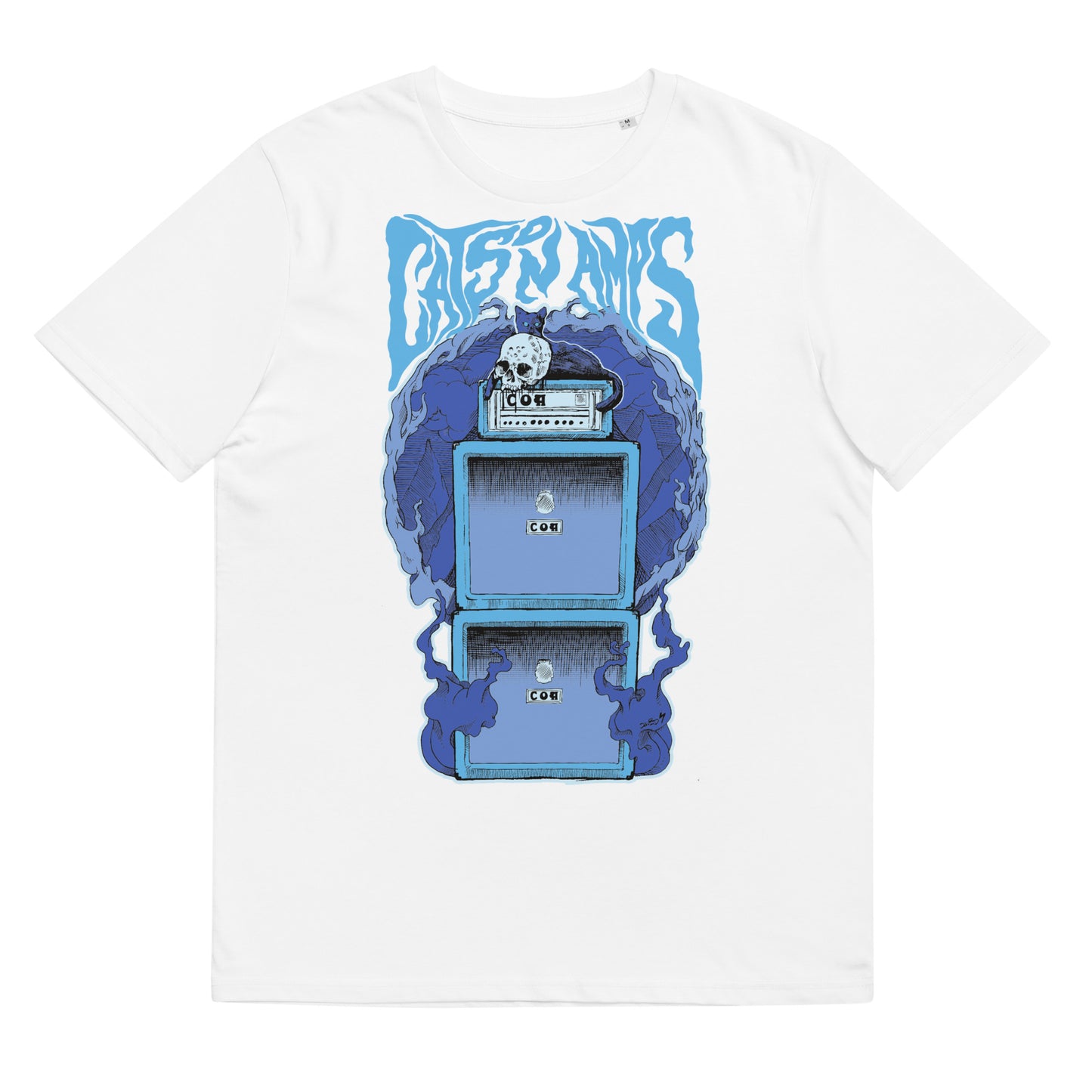 CATS ON AMPS - Midnight - Unisex Organic Cotton T-Shirt