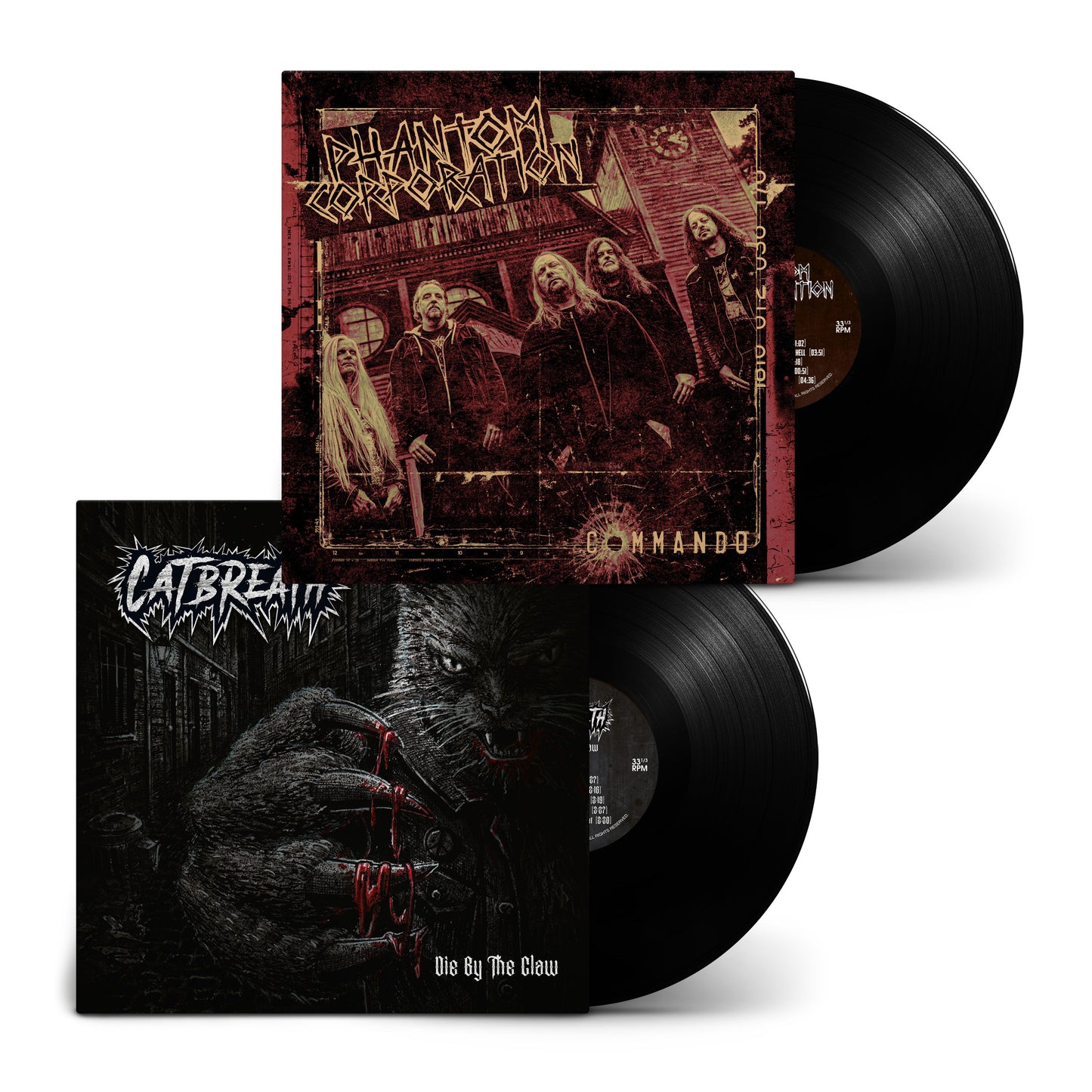 Phantom Corporation / Catbreath - Commando / Die By The Claw (Vinyl LP - Black)