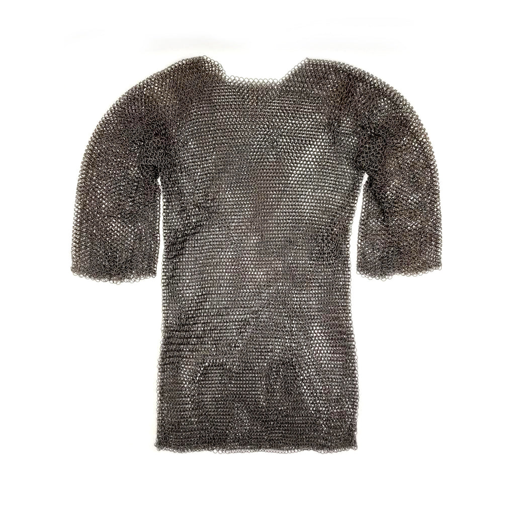 Kyrck Armour - Medieval Chain Mail Shirt (long sleeves, blackened) (Chainmail - Chain Mail Shirt - Blackened)