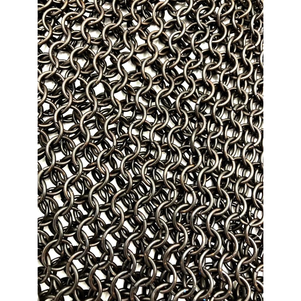 Kyrck Armour - Medieval Chain Mail Shirt (long sleeves, blackened) (Chainmail - Chain Mail Shirt - Blackened)