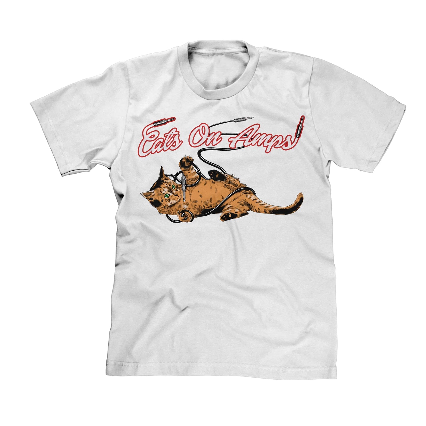 Cats O Amps - Gato Enredado (Camiseta - XXL - Blanca)