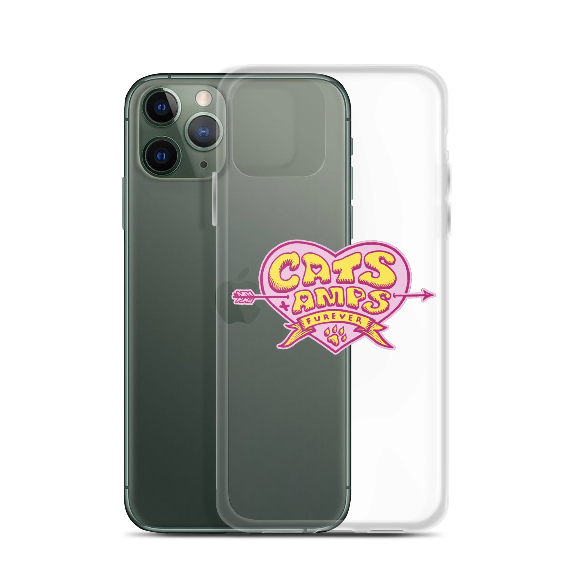 CATS ON AMPS - Valentines -  Clear Phone Case