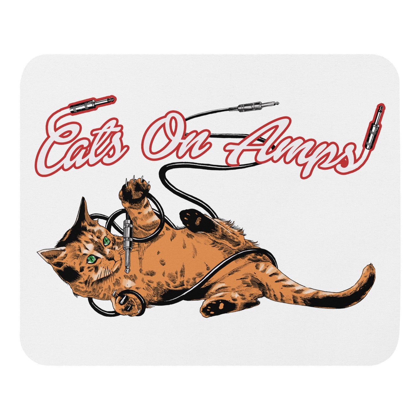 CATS ON AMPS - Tangled Cat - Mouse Pad