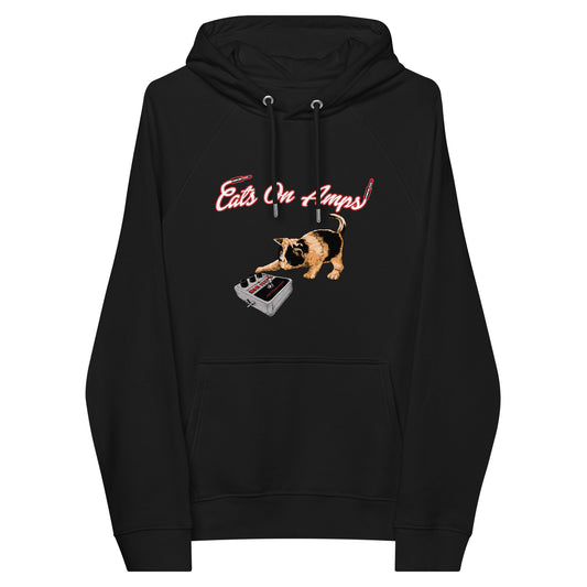 CATS ON AMPS - Cat Tee - Unisex Eco Raglan Hoodie