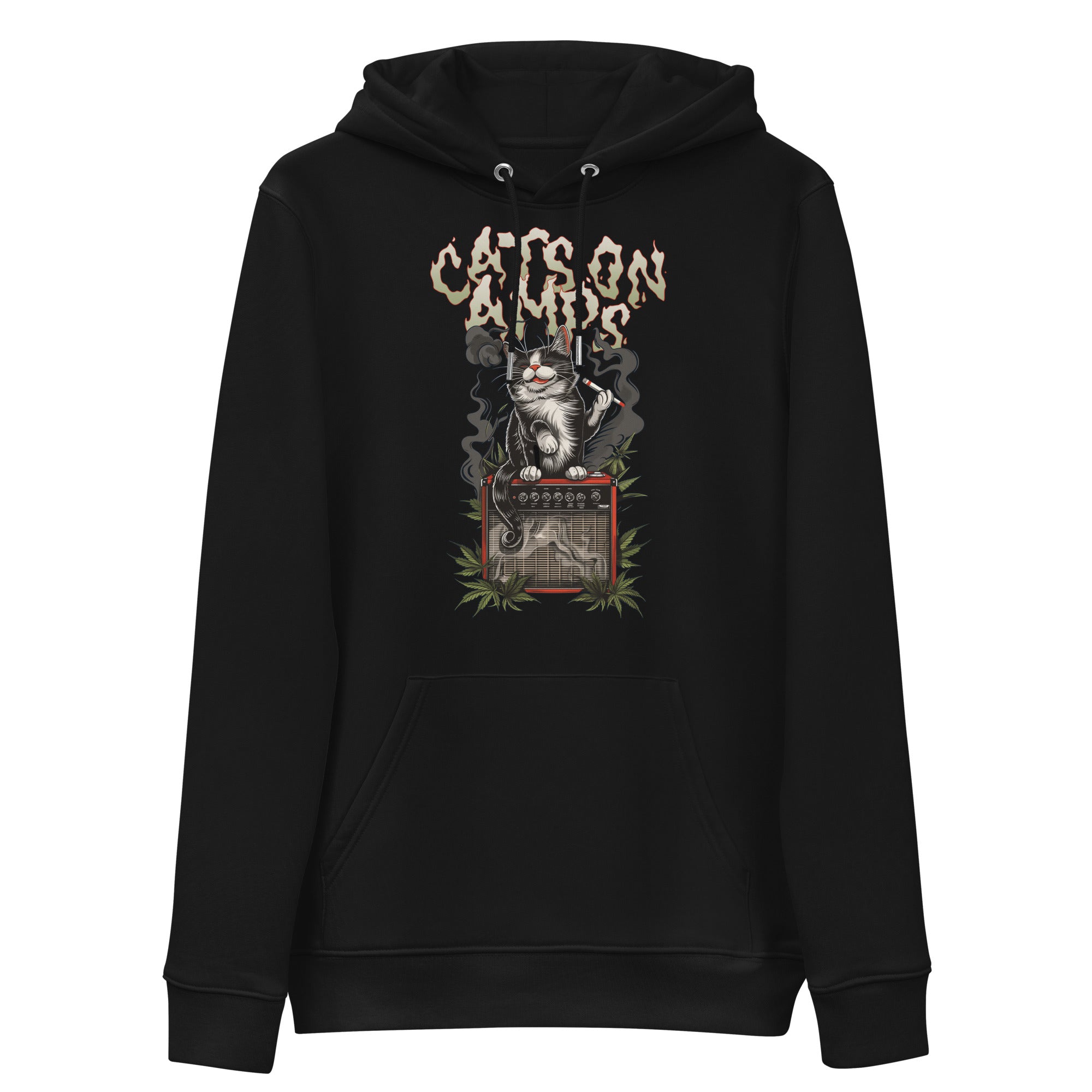 CATS ON AMPS - 420 relishing Cat - Unisex essential eco hoodie