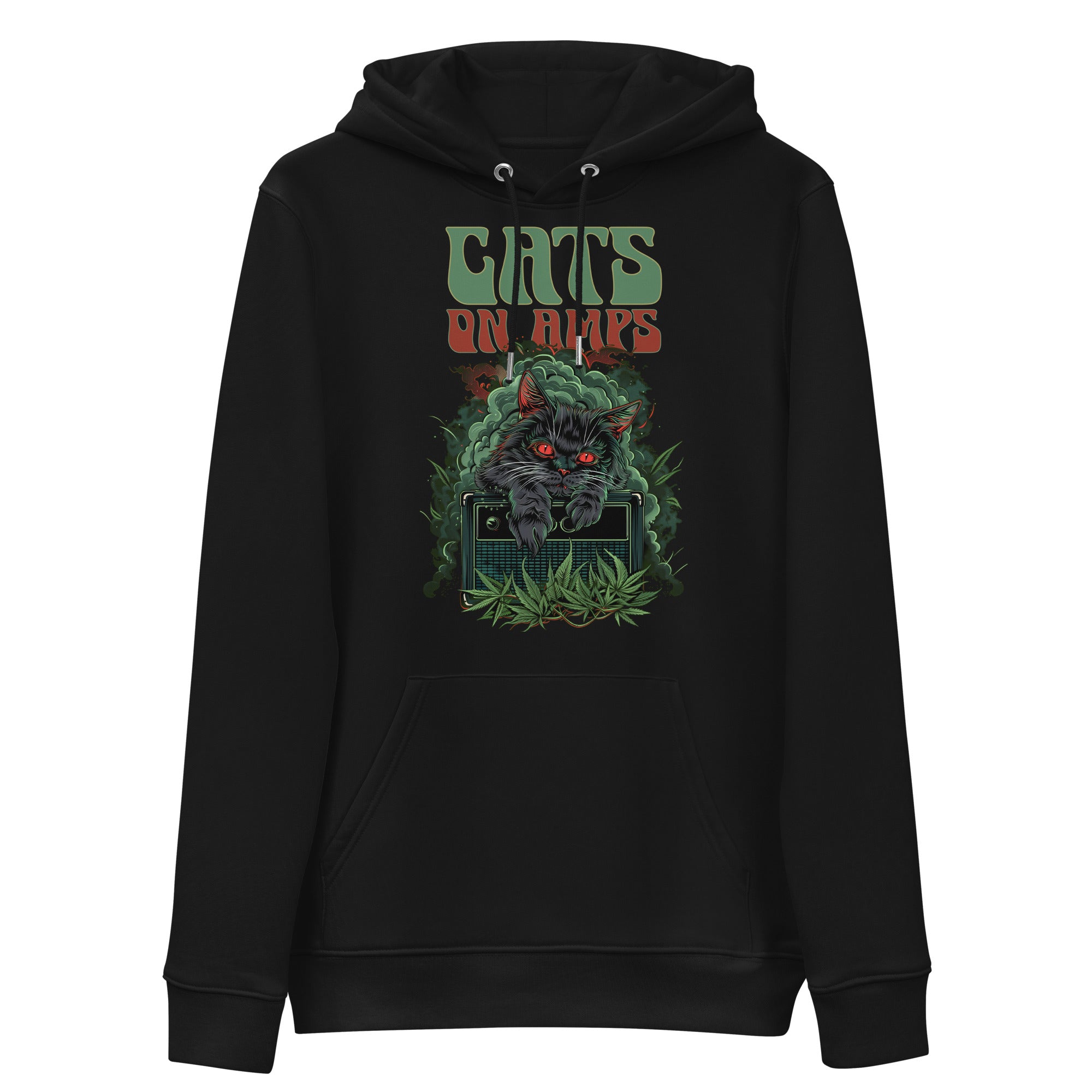 CATS ON AMPS - 420 Leaves - Unisex essential eco hoodie