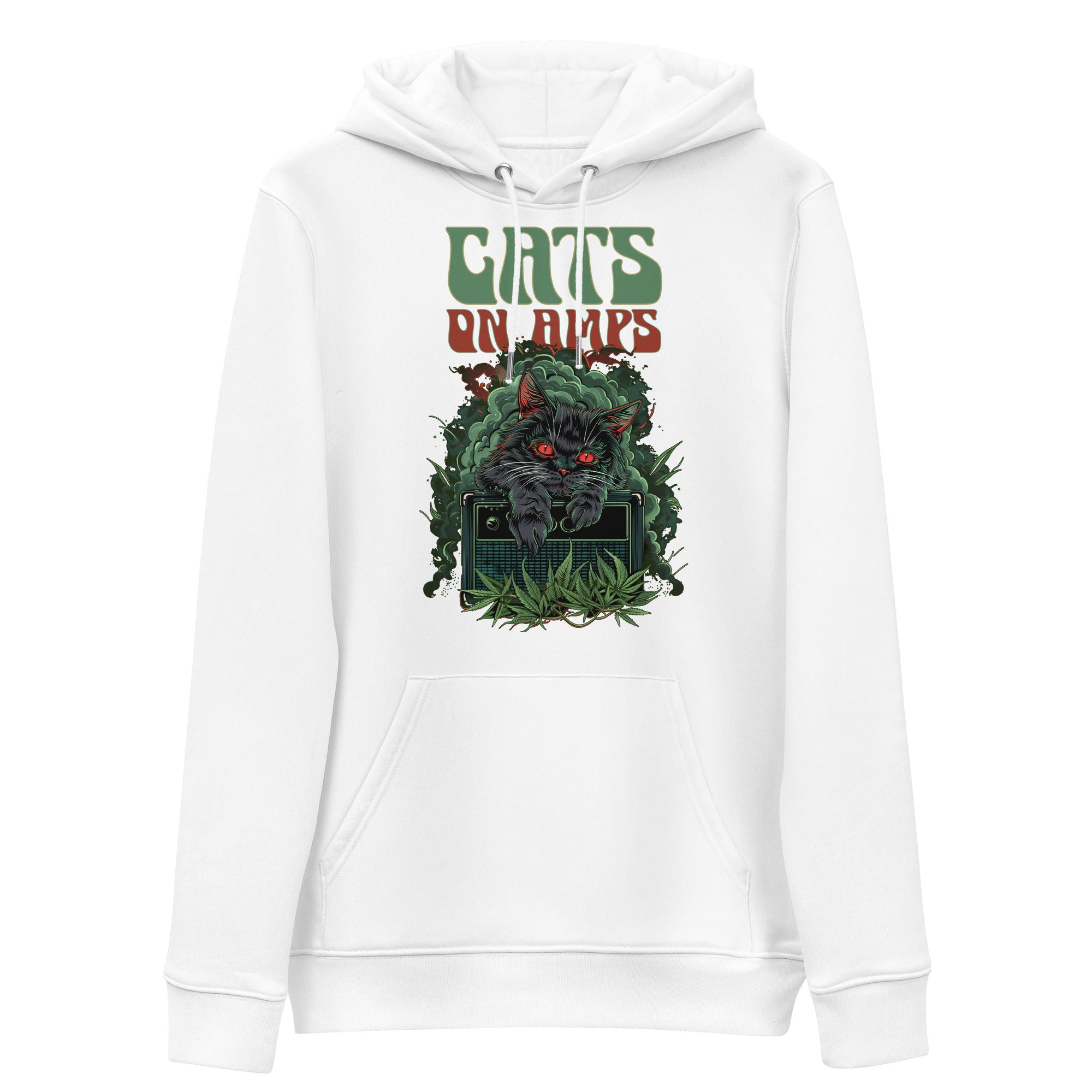 CATS ON AMPS - 420 Leaves - Unisex essential eco hoodie