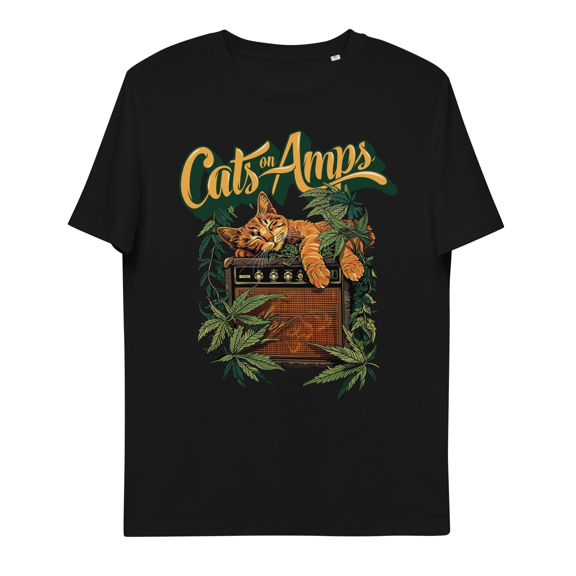 CATS ON AMPS - 420 Sleeper - Unisex Organic Cotton T-shirt