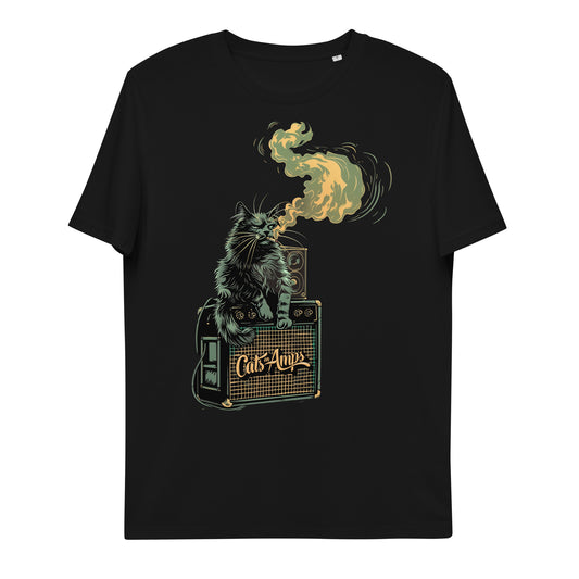 CATS ON AMPS - 420 Cat Crop - Unisex Organic Cotton T-shirt