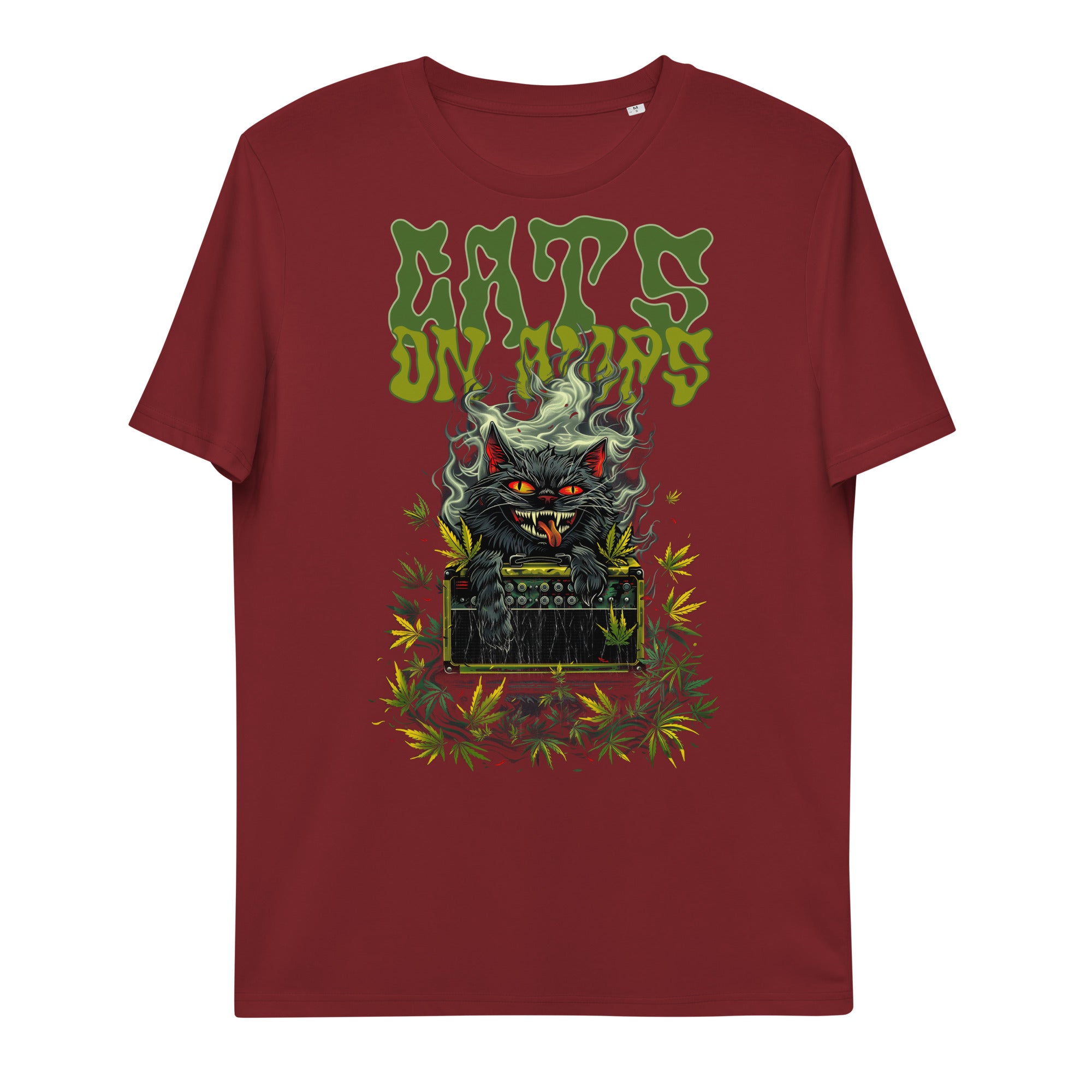 CATS ON AMPS - 420 Red Eye - Unisex organic cotton t-shirt