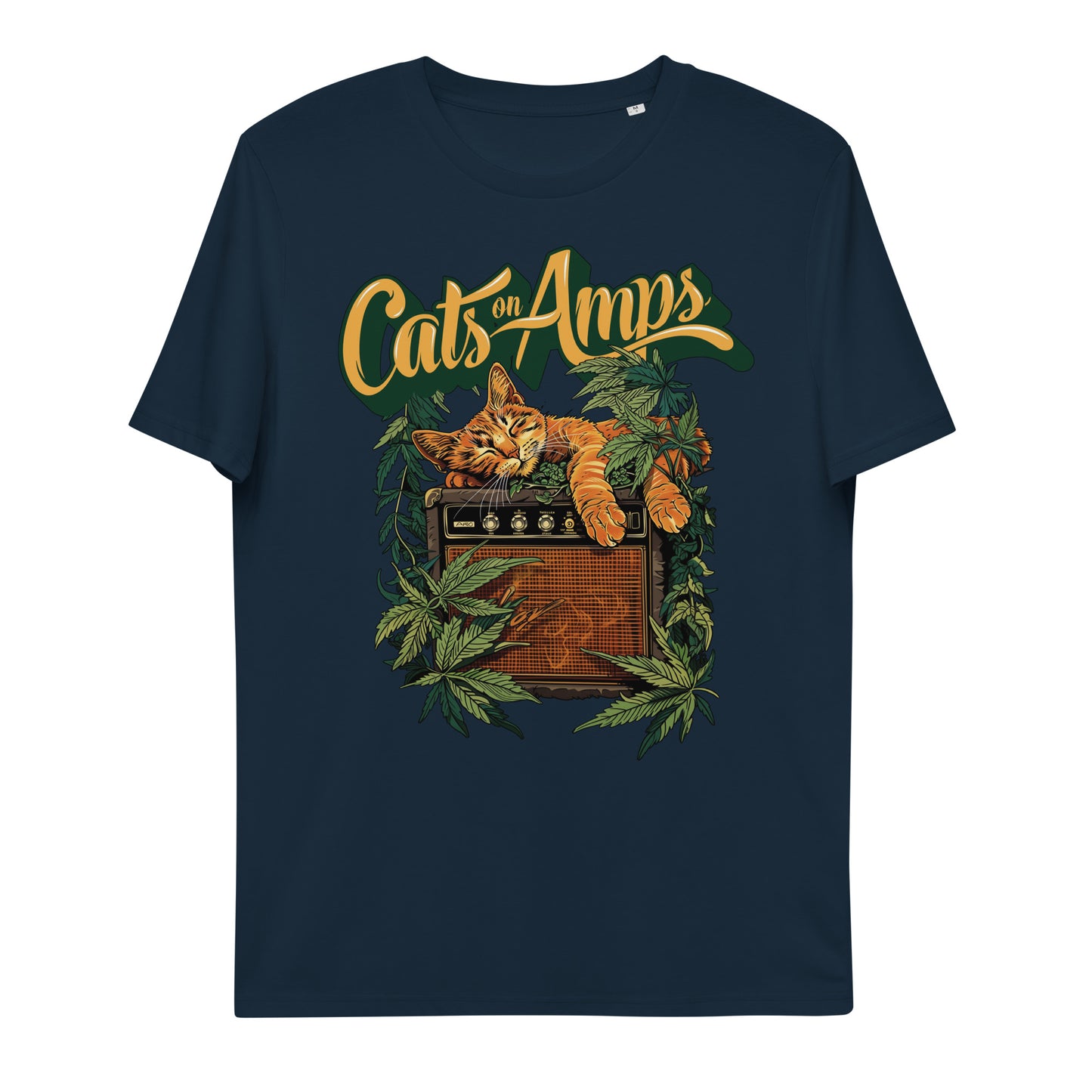 CATS ON AMPS - 420 Sleeper - Unisex Organic Cotton T-shirt