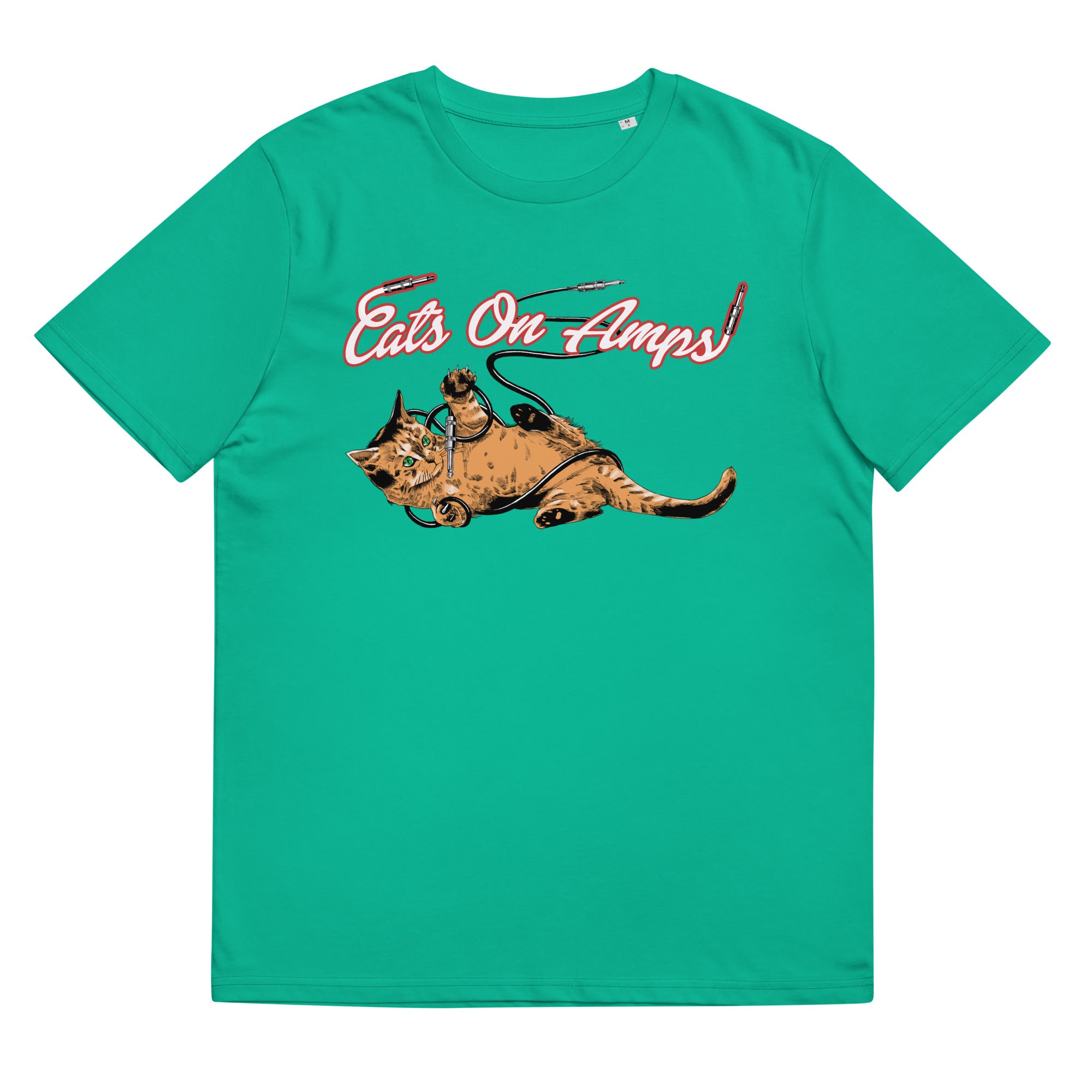 CATS ON AMPS - Tangled Cat - Unisex Organic Cotton T-Shirt