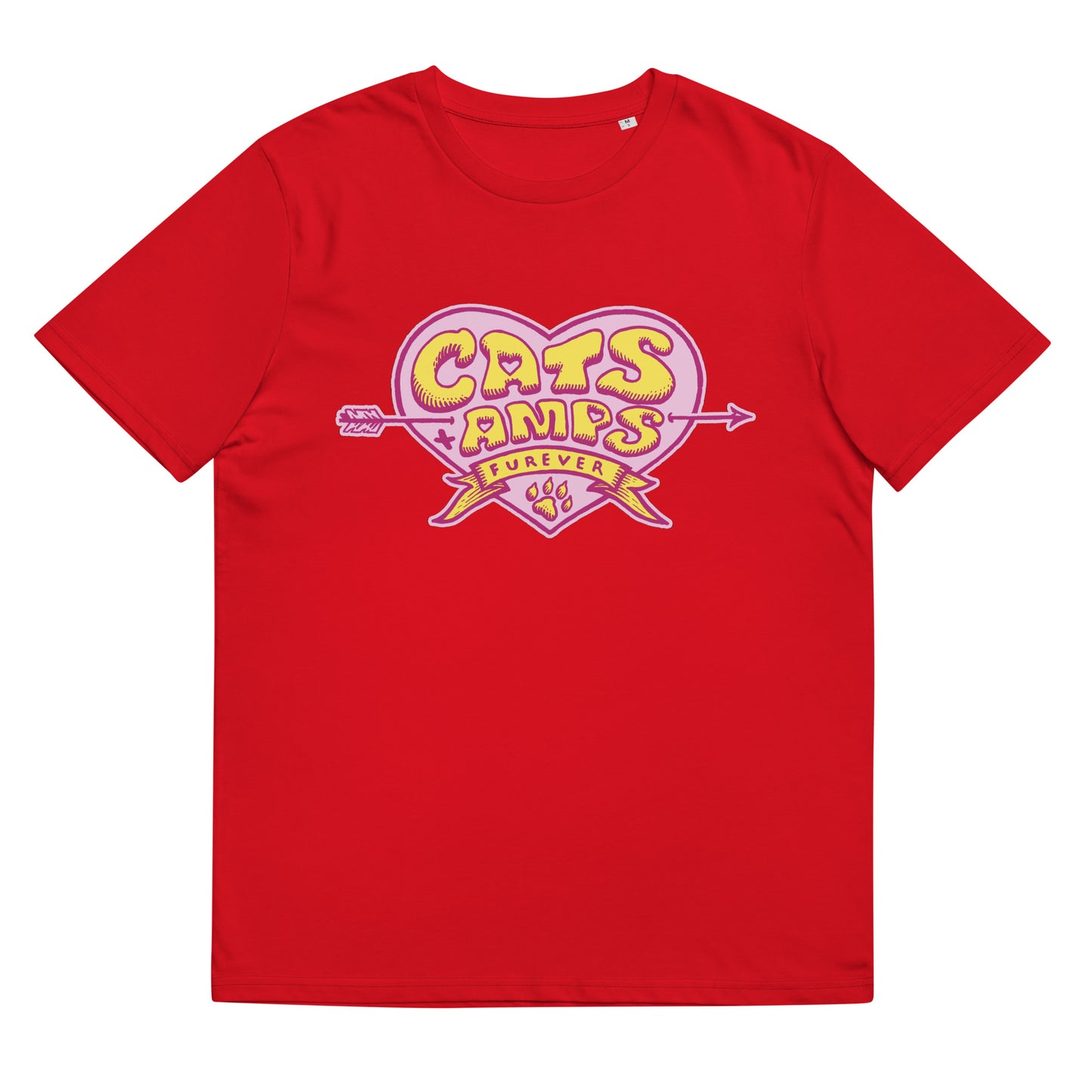 CATS ON AMPS - Valentines - Unisex Organic Cotton T-Shirt