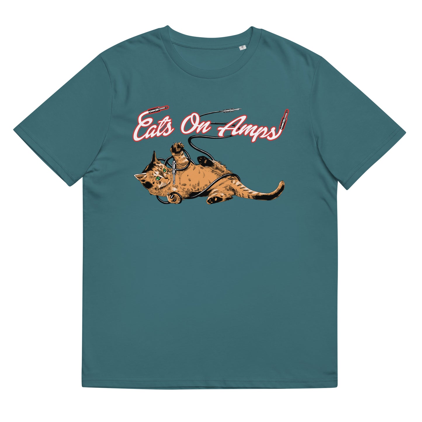 CATS ON AMPS - Tangled Cat - Unisex Organic Cotton T-Shirt