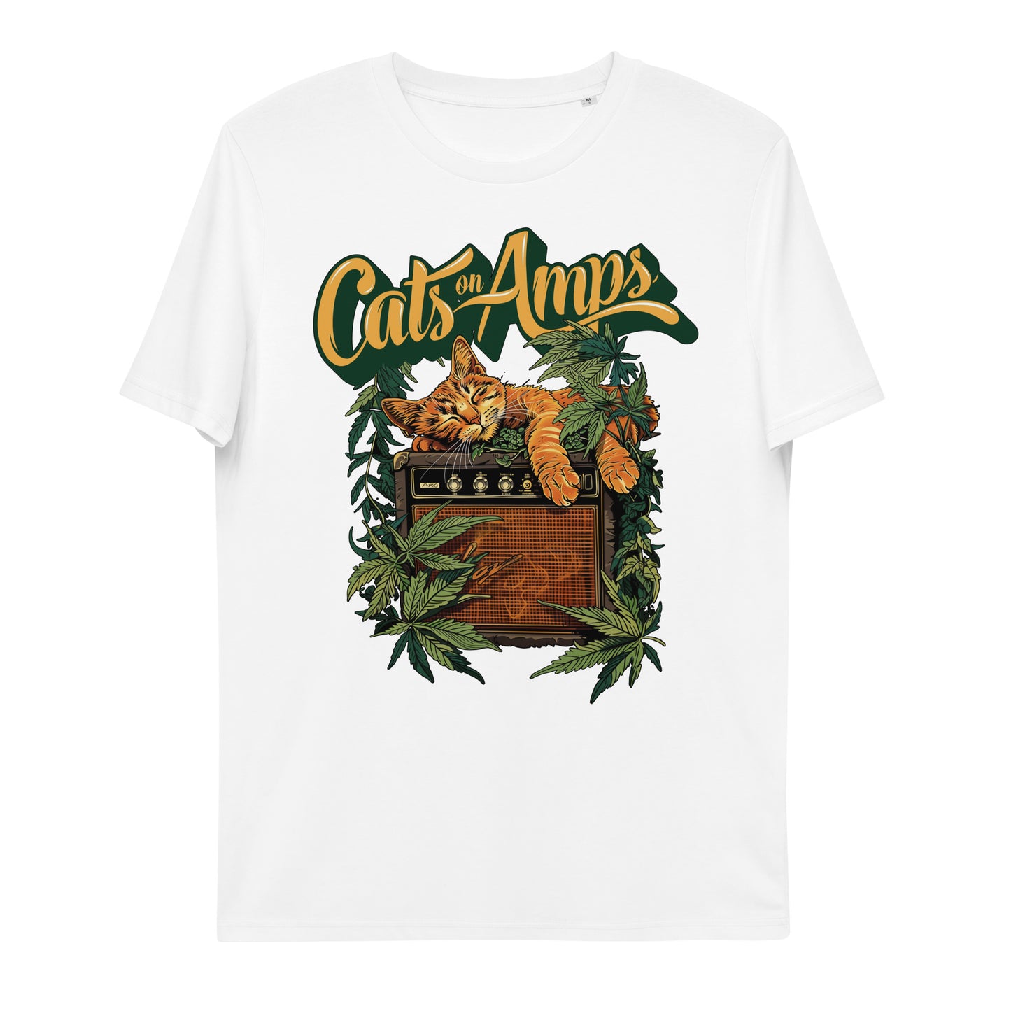 CATS ON AMPS - 420 Sleeper - Unisex Organic Cotton T-shirt