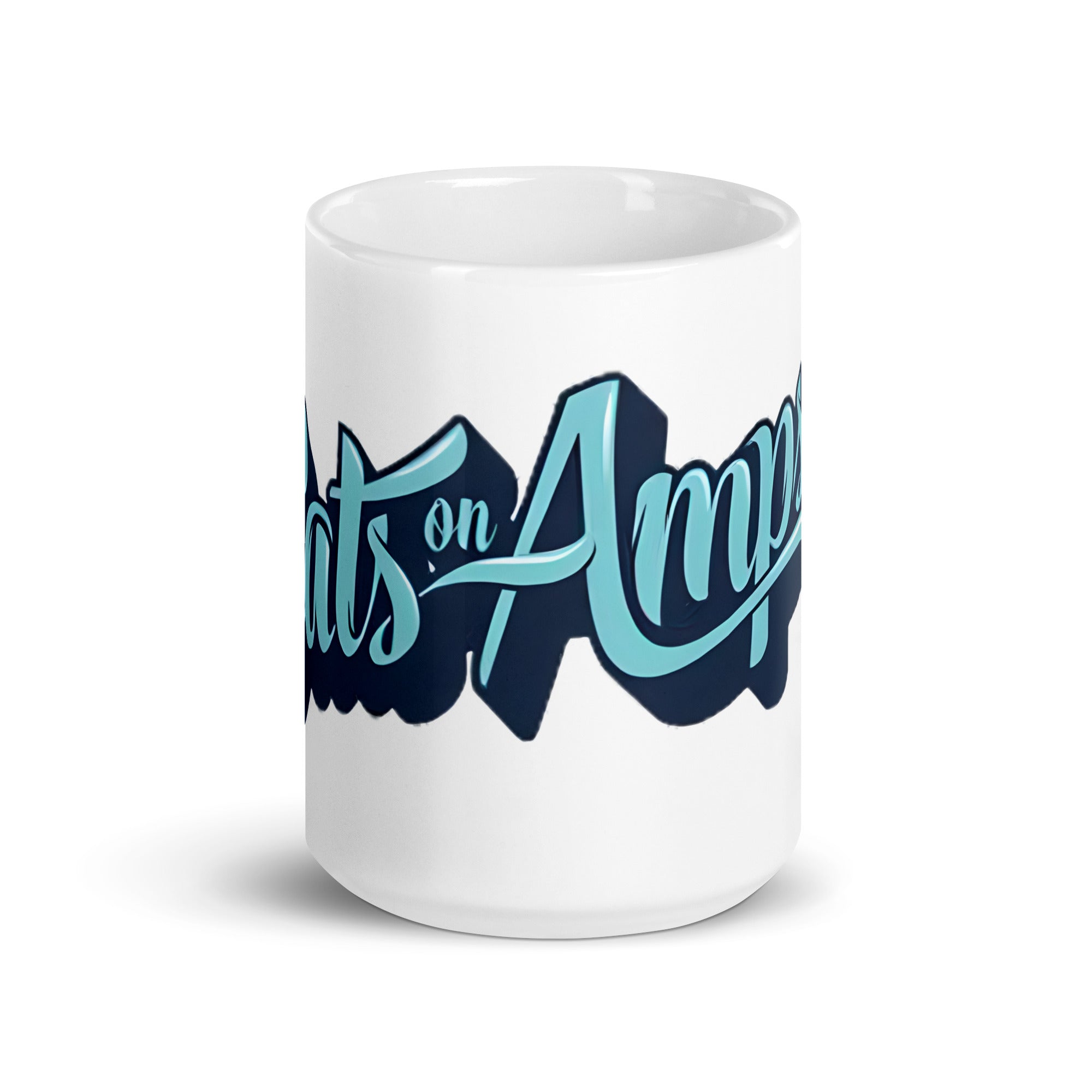 CATS ON AMPS - Logo - White glossy mug