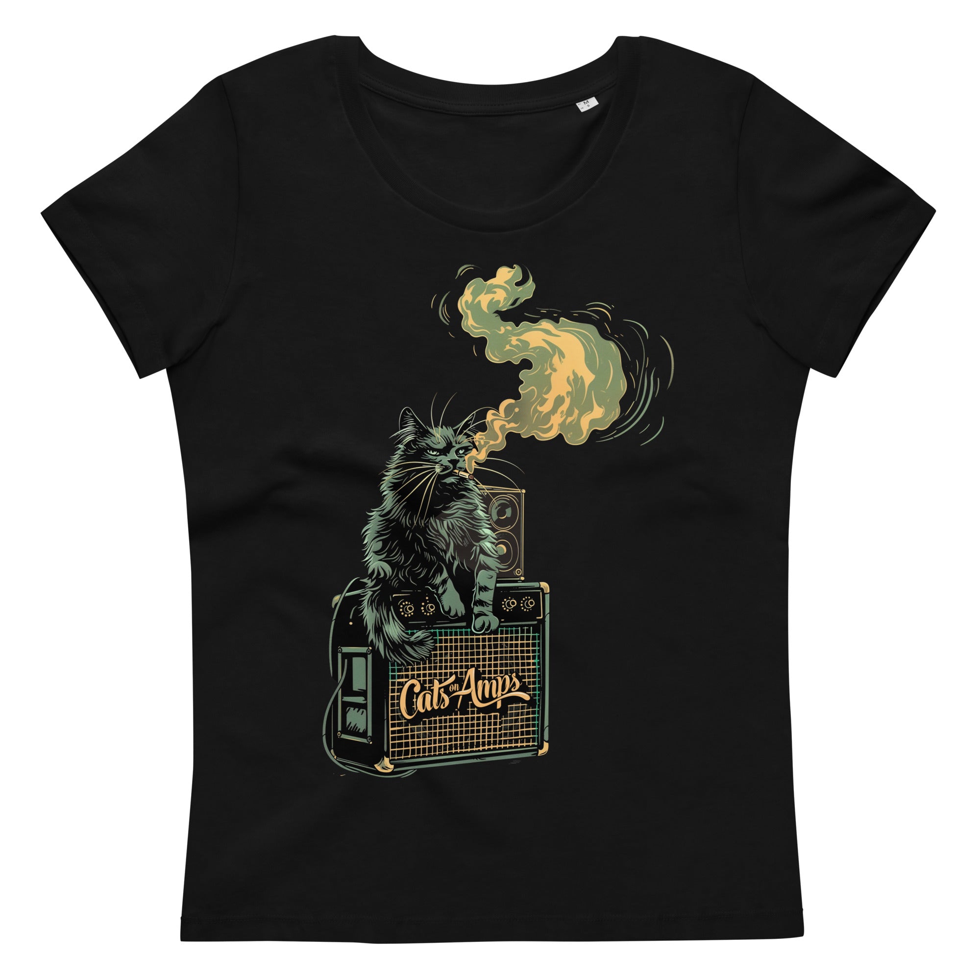 CATS ON AMPS - 420 Cat Crop - Women's Fitted Eco Tee