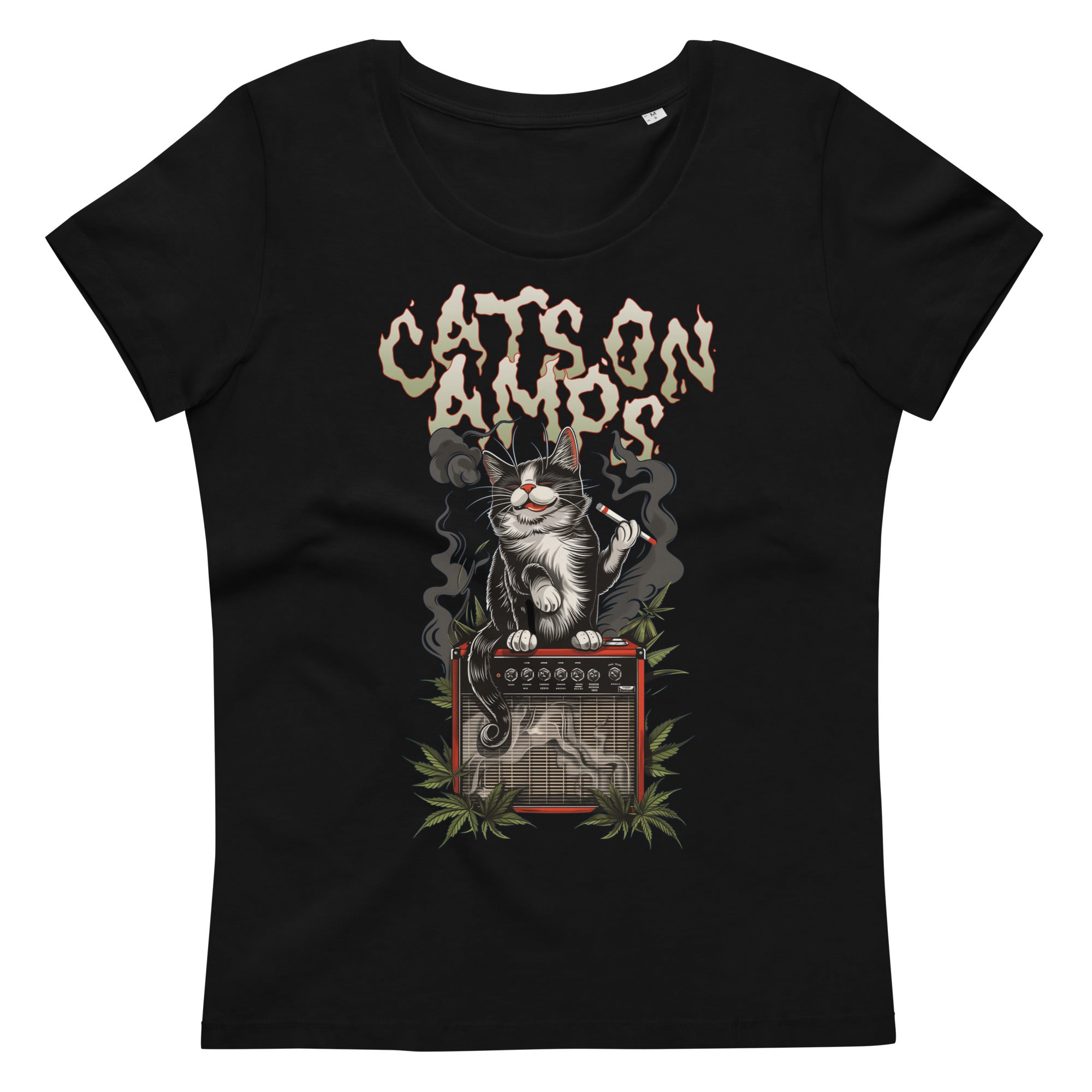 CATS ON AMPS - 420 relishing Cat - Women's fitted eco tee