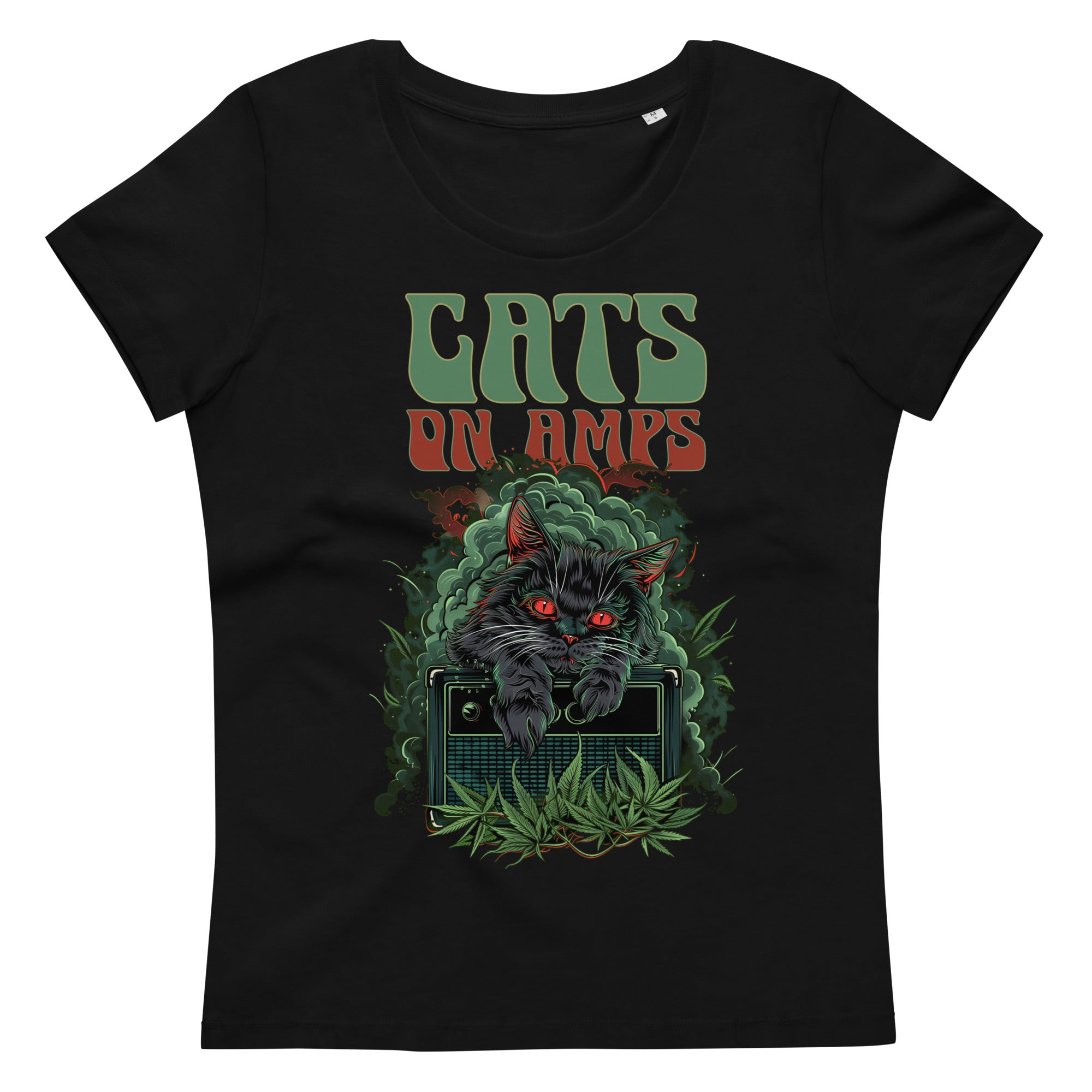 CATS ON AMPS - 420 Leaves - Women's fitted eco tee