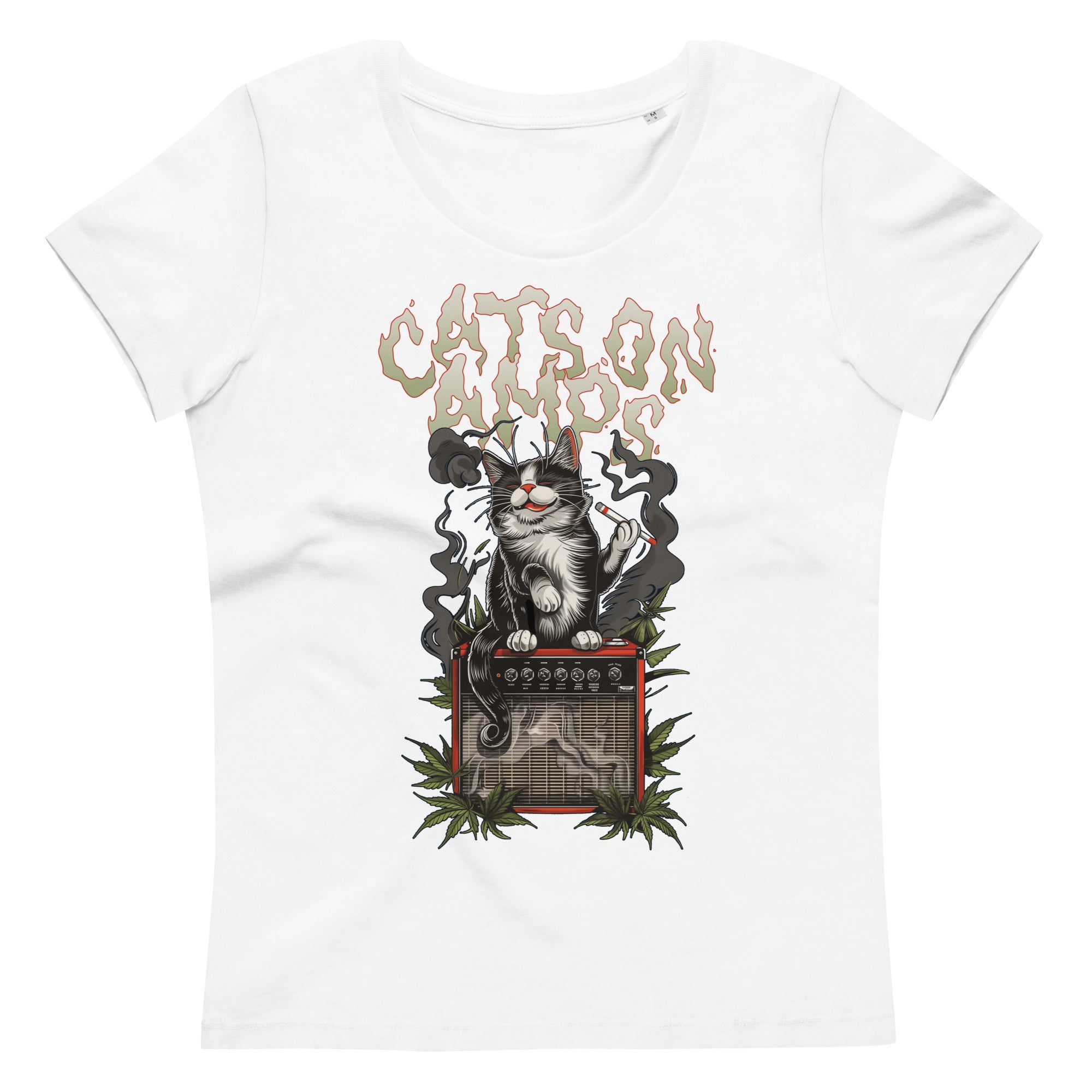 CATS ON AMPS - 420 relishing Cat - Women's fitted eco tee