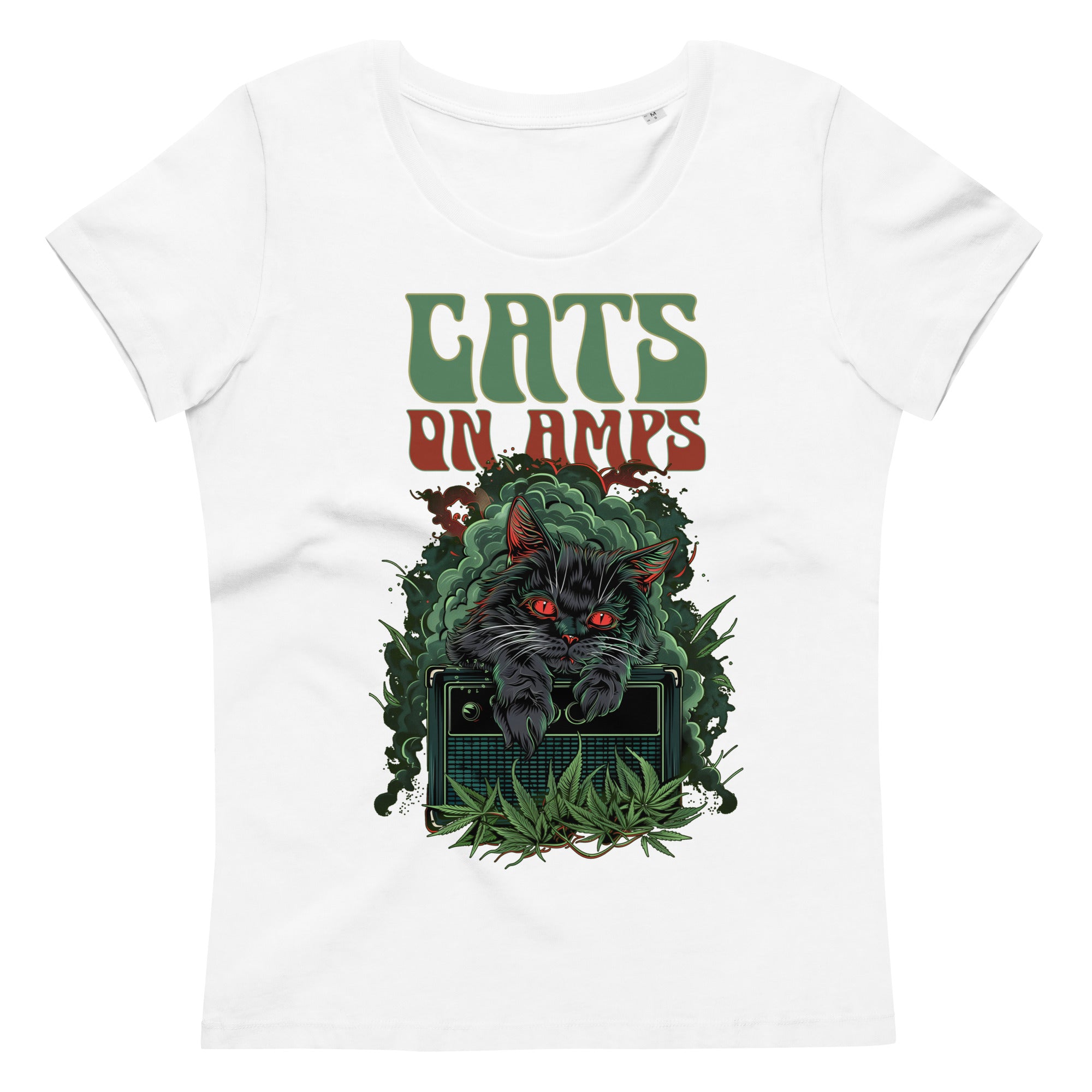 CATS ON AMPS - 420 Leaves - Women's fitted eco tee
