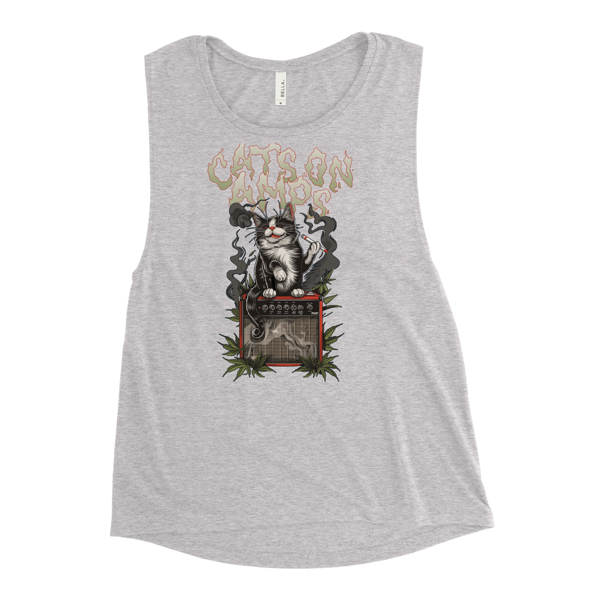 CATS ON AMPS - 420 relishing Cat - Ladies’ Muscle Tank