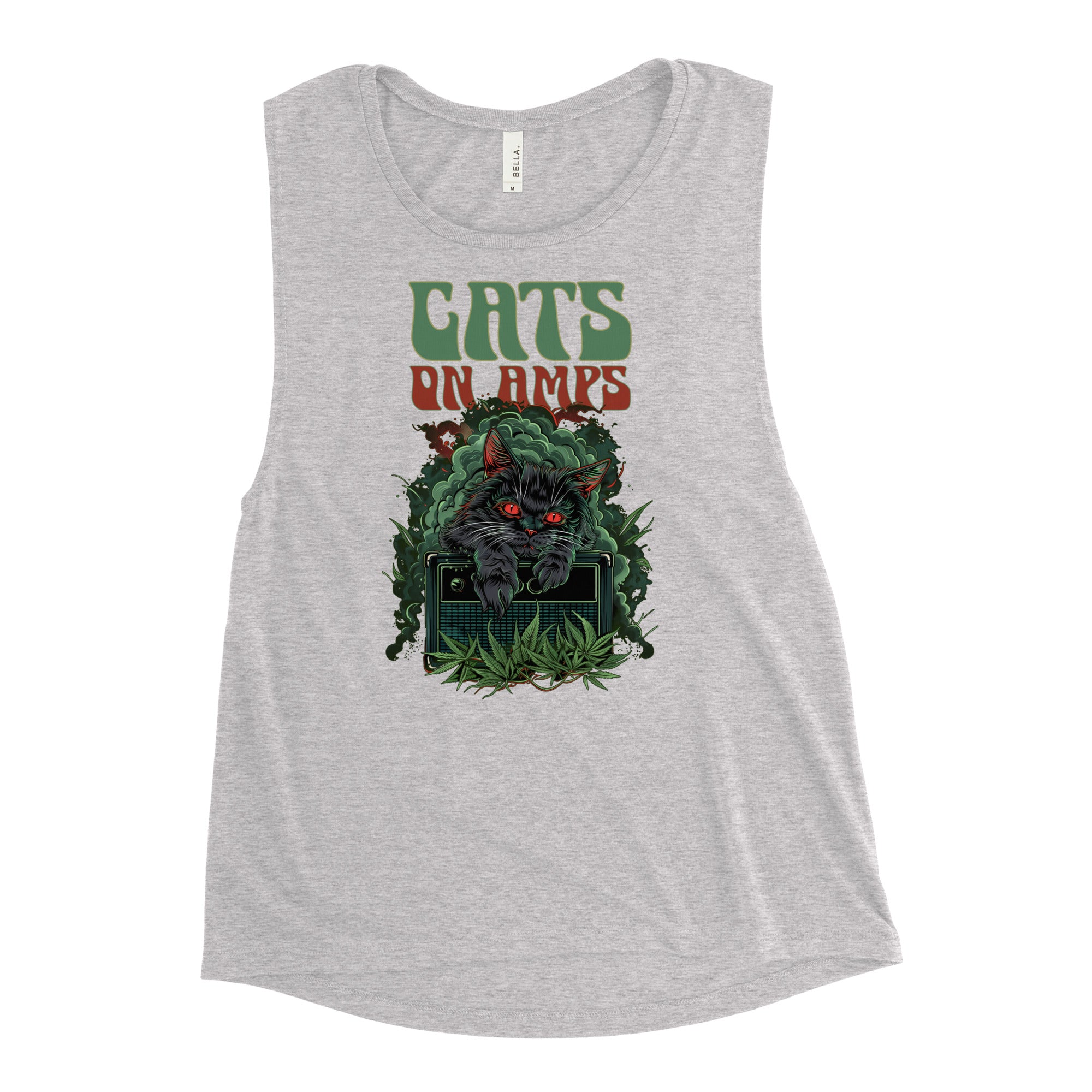 CATS ON AMPS - 420 Leaves - Ladies’ Muscle Tank