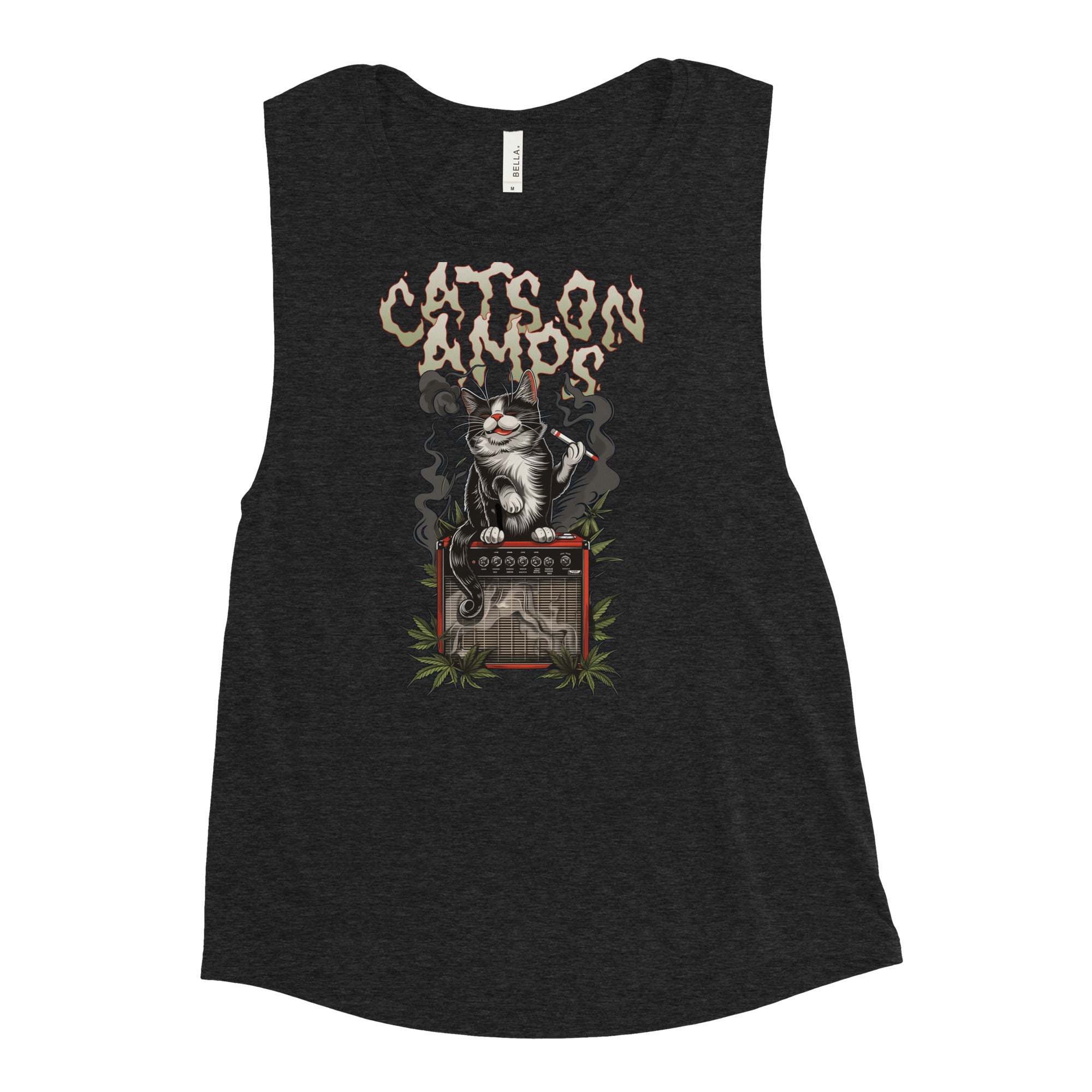 CATS ON AMPS - 420 relishing Cat - Ladies’ Muscle Tank