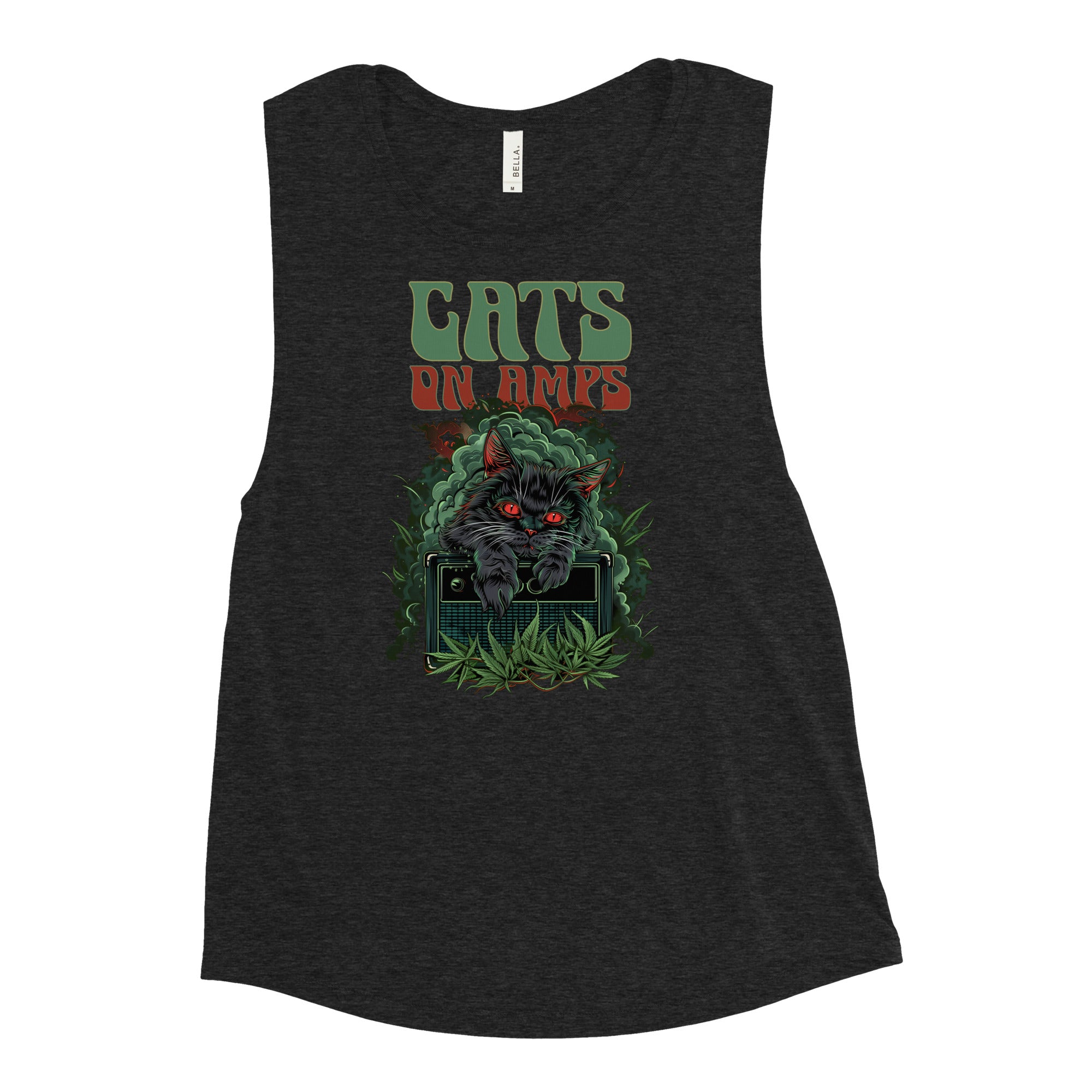 CATS ON AMPS - 420 Leaves - Ladies’ Muscle Tank