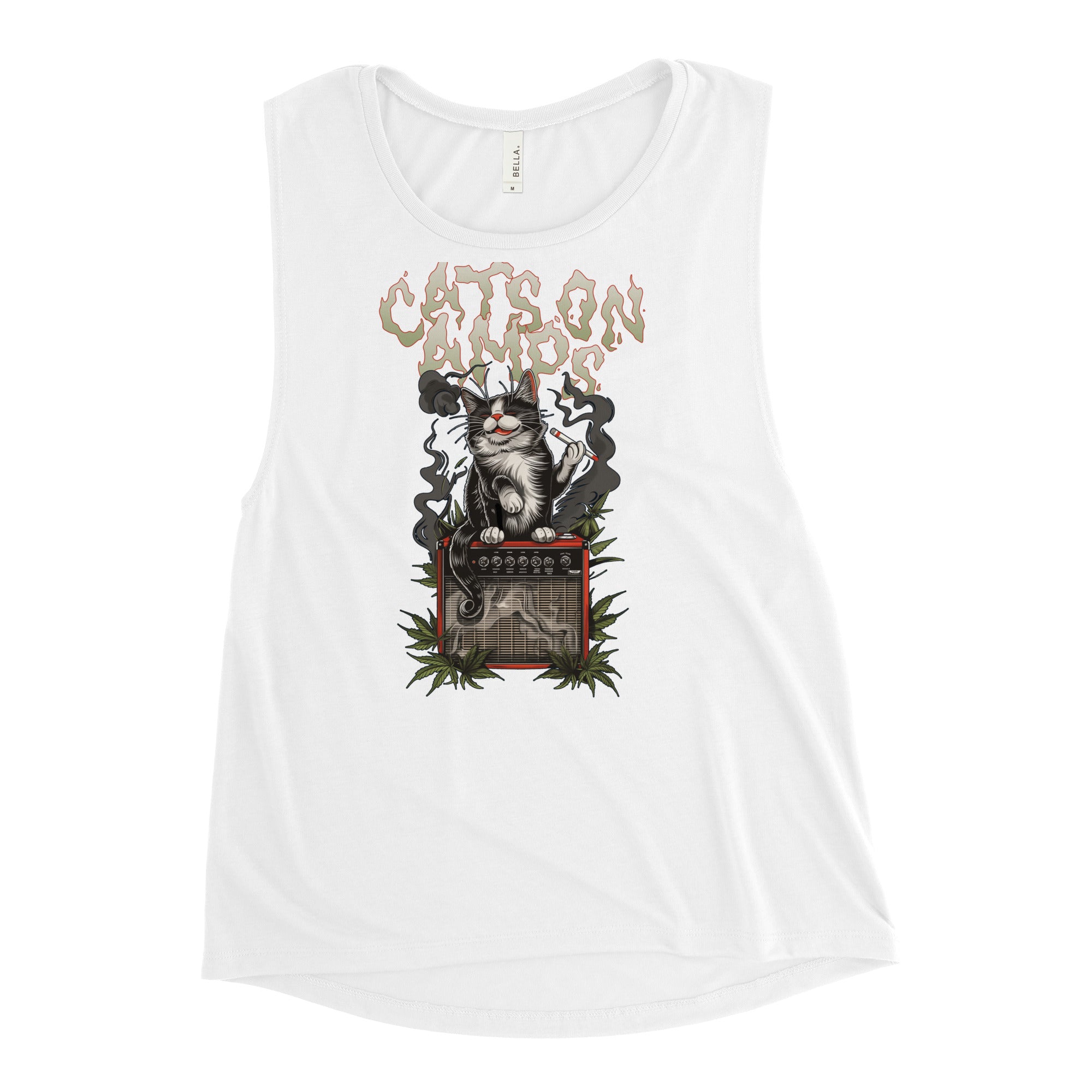 CATS ON AMPS - 420 relishing Cat - Ladies’ Muscle Tank