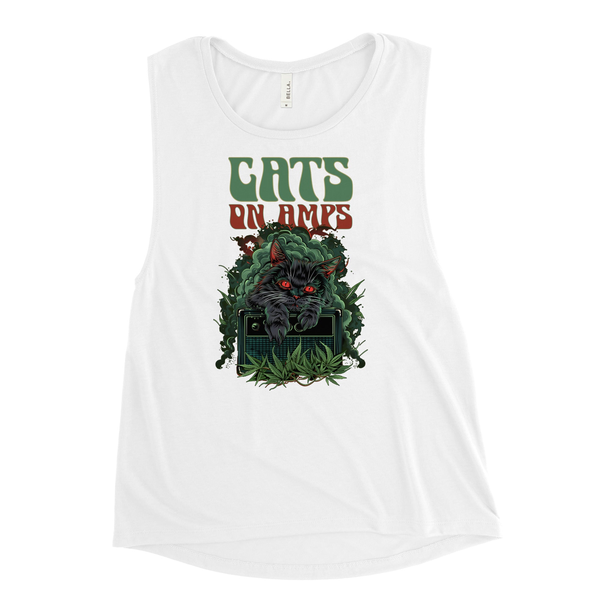 CATS ON AMPS - 420 Leaves - Ladies’ Muscle Tank